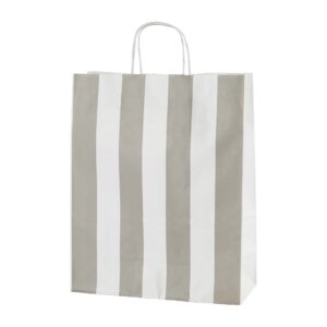 LIGHT GREY & WHITE STRIPE TWIST